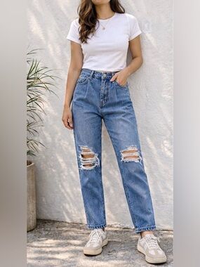 ⚡️439 Denim Blvd Los Angeles Vintage High Rise Mom Jeans 3 100% Cotton